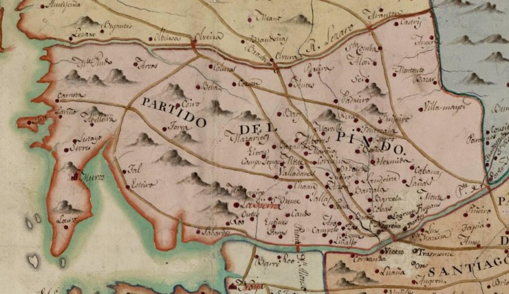 Comarca do Pindo nun mapa de 1812