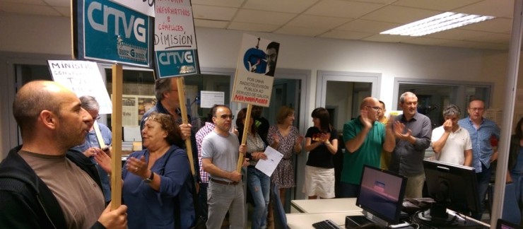Protesta dos traballadores da TVG / Comité Intercentros CRTVG.