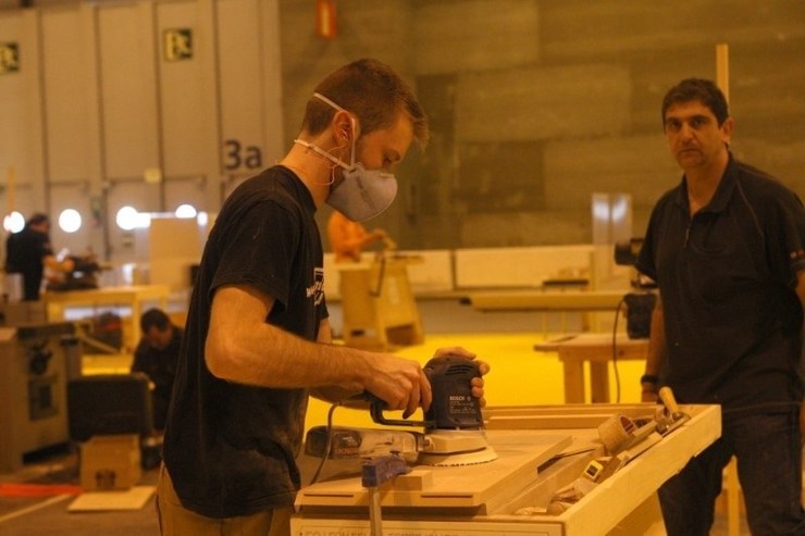 Traballadores do sector industrial 