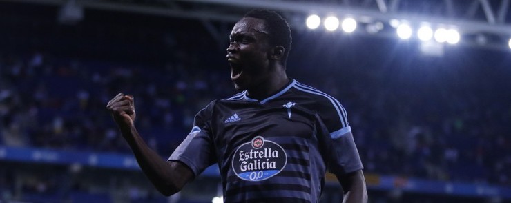Pione Sisto celebra o 0-2 no minuto 93. 