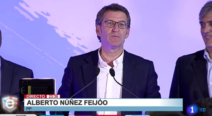 Alberto Núñez Feijóo na emisión de La noche en 24 horas de TVE