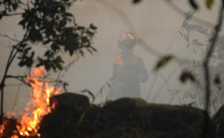 Extinción dos lumes en plena onda de incendios en Galicia a mediados de outubro de 2017 / Miguel Núñez.