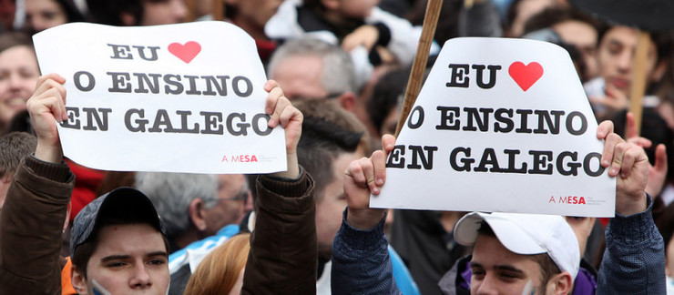 Manifestación da plataforma 'Queremos Galego'.