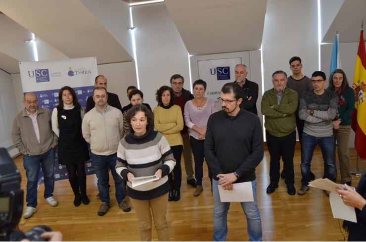 Grupo de docentes e investigadores da Universidade de Santiago asinantes do manifesto 'Por unha política para o rural galego' 