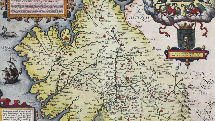 Mapa do Reino de Galicia no século XVII.