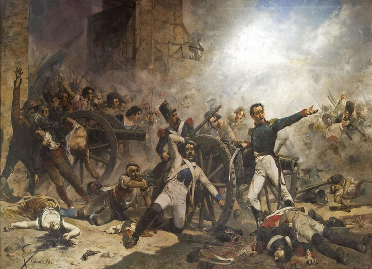 'Defensa del Parque de Artilleria de Monteleón', cadro de Joaquín Sorolla (1884)