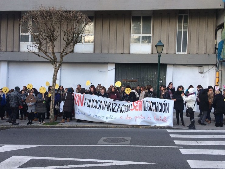 Protesta de traballadores de centros dependentes da Consellería de Política Social 