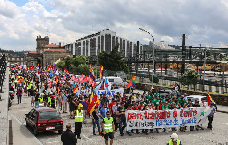 Manifestación da Plataforma Galega das Marchas da Dignidade en Santiago
