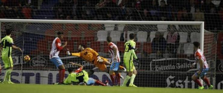 O gol de Jordi Calavera meteu o Lugo no partido. 