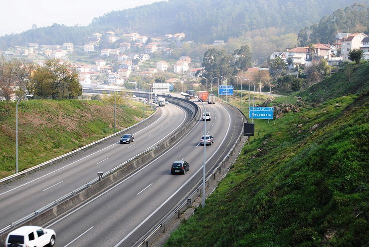 Autoestrada AP-9 en Chapela, Redondela, Fonte Galipedia