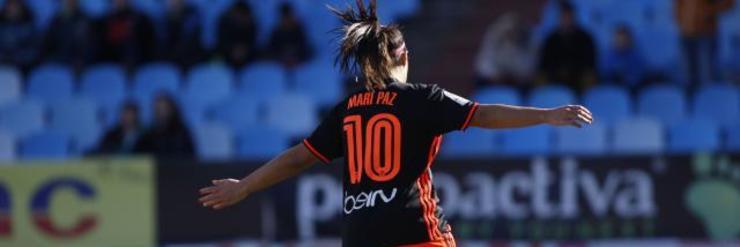 Mari Paz celebra un dos seus goles na Liga. 