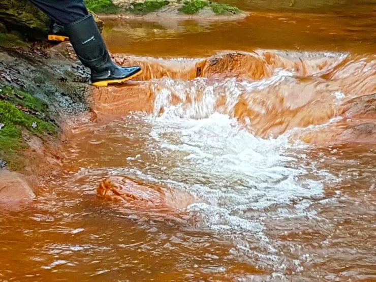 Contaminación do rego de San Fins, en Lousame / ADEGA