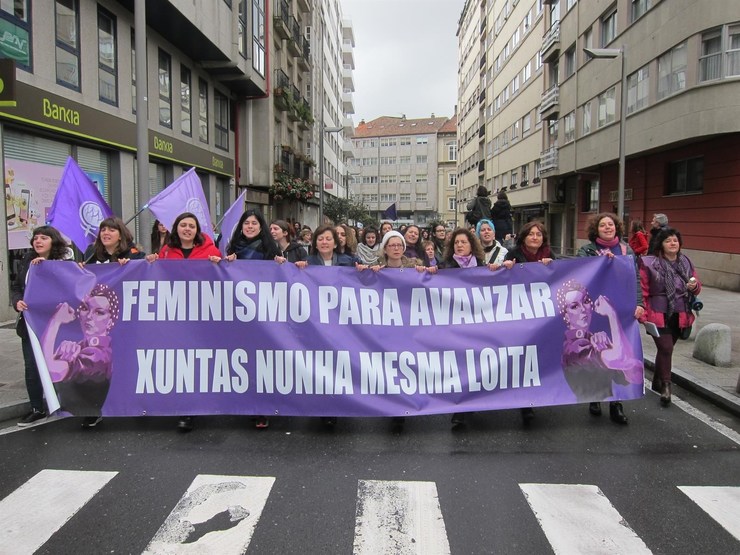 Marcha feminista en Santiago de Compostela 