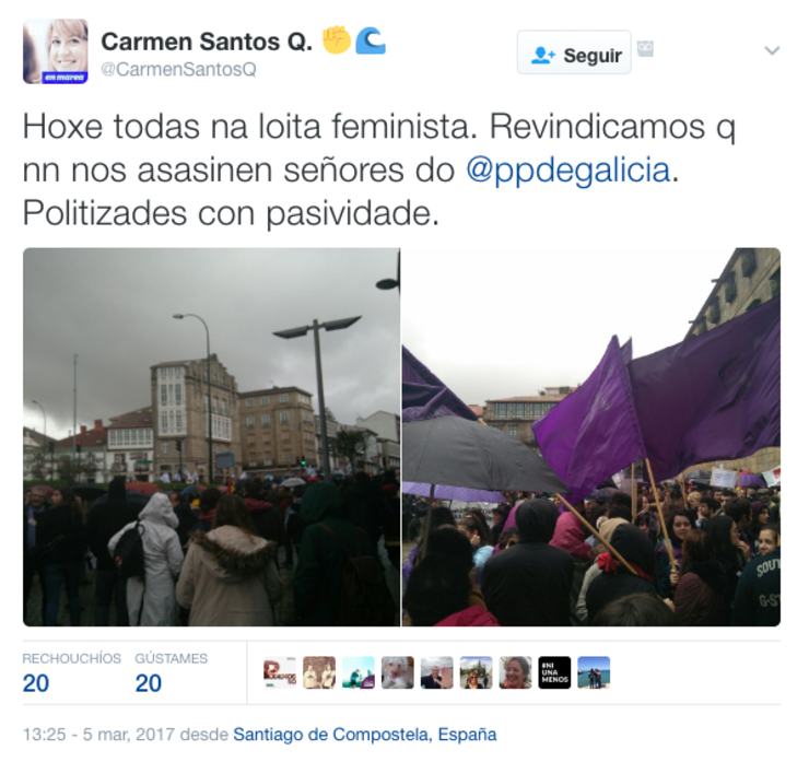 Chío publicado por Carmen Santos (Podemos Galicia).
