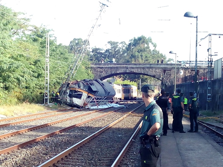 Accidente de tren no Porriño, en Pontevedra 