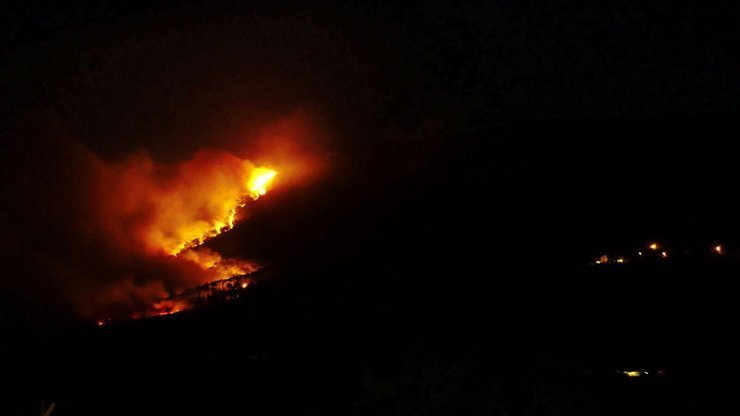 Incendio forestal en Narón 