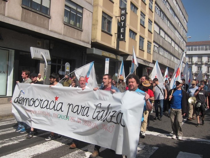 Manifestación contra a Operación Jaro, que derivou na detención de nove militantes de Causa Galiza / Europa Press.