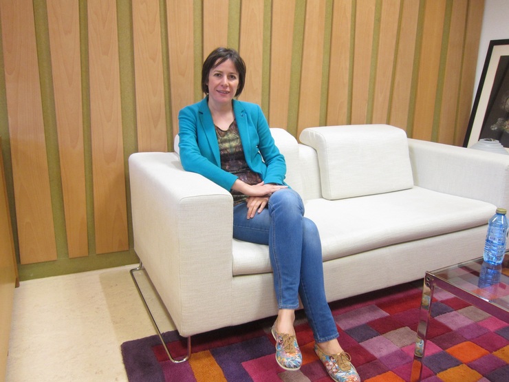 A portavoz nacional do BNG, Ana Pontón, no seu despacho do Parlamento 