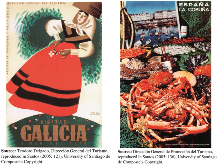 Promoción turística de Galicia en 1945 e da Coruña e o marisco galego en 1969 