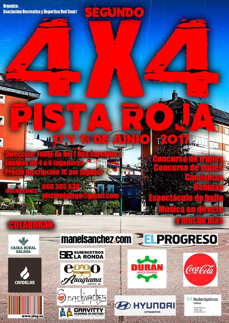 Cartaz do II Torneo 4x4 Pista Roja Lugo!