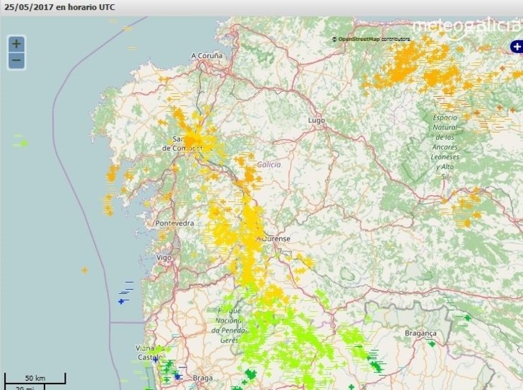 Mapa da actividade eléctrica 