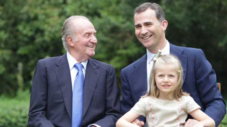 O rei, o rei emérito e a infanta Leonor 
