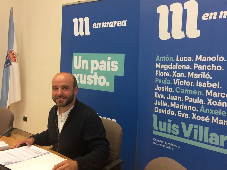 O portavoz de En Marea, Luís Villares, en rolda de prensa 