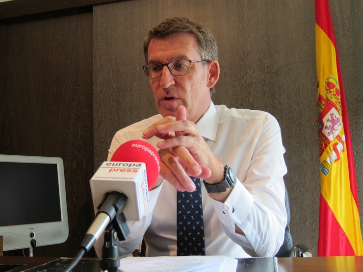 Alberto Núñez Feijóo, en una entrevista con Europa Press 
