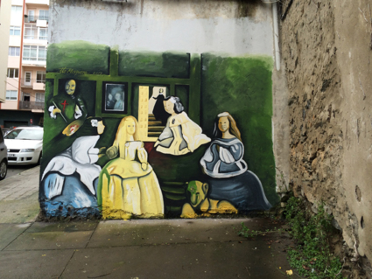 Pintada sobre as meninas en Ferrol 