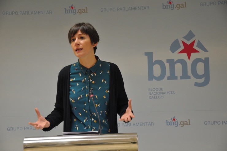 A líder do BNG, Ana Pontón, en rolda de prensa. BNG