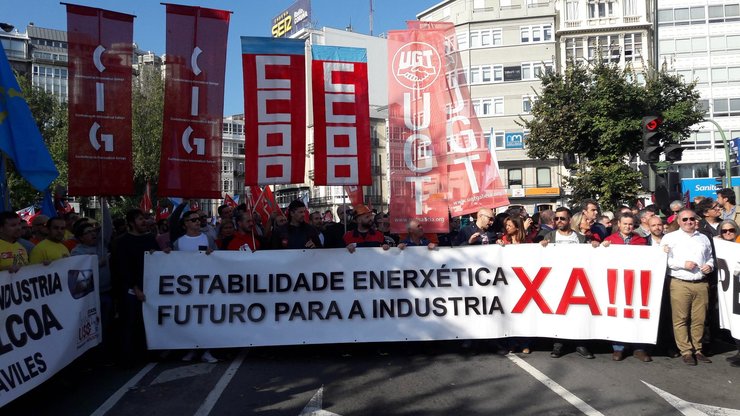 Manifestación na Coruña contra o peche de Alcoa 