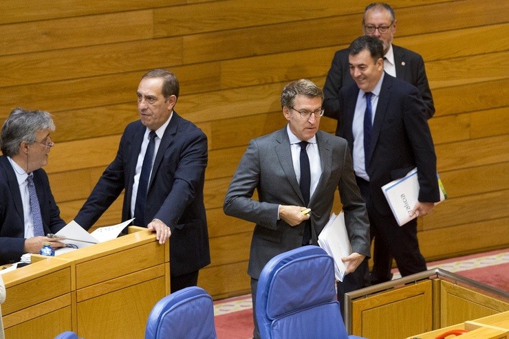 O presidente da Xunta, Alberto Núñez Feijóo, no Parlamento galego. XUNTA / Europa Press