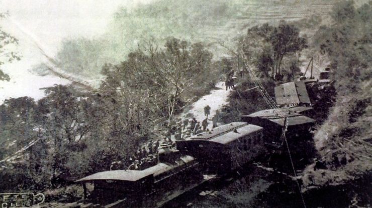 Accidente dun tren a comezos do século XX