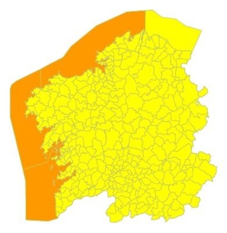 Alerta laranxa por temporal no litoral galego. METEOGALICIA 