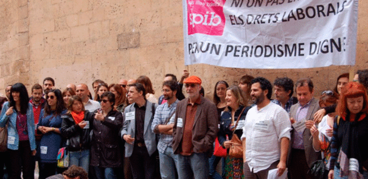 Protesta de xornalistas do Sindicat de Periodistes de les Illes Balears (SPIB 