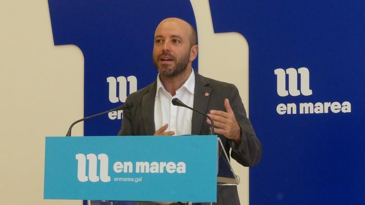 O portavoz de En Marea, Luís Villares, en rolda de prensa. EN MAREA - Archivo 
