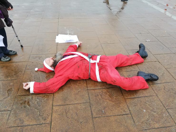 Papá Noel activista en Vigo 