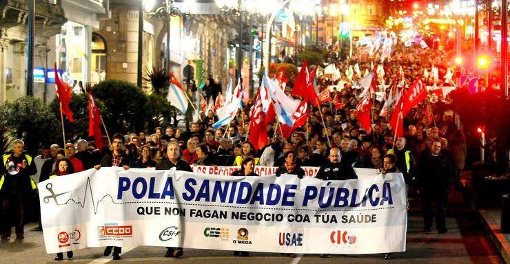 Manifestación en Vigo a prol da Sanidade pública 