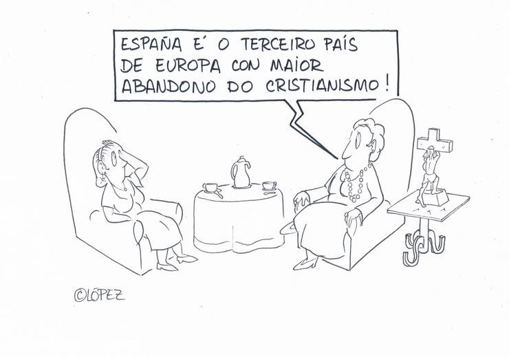 A Viñeta de López - Abandono do cristianismo