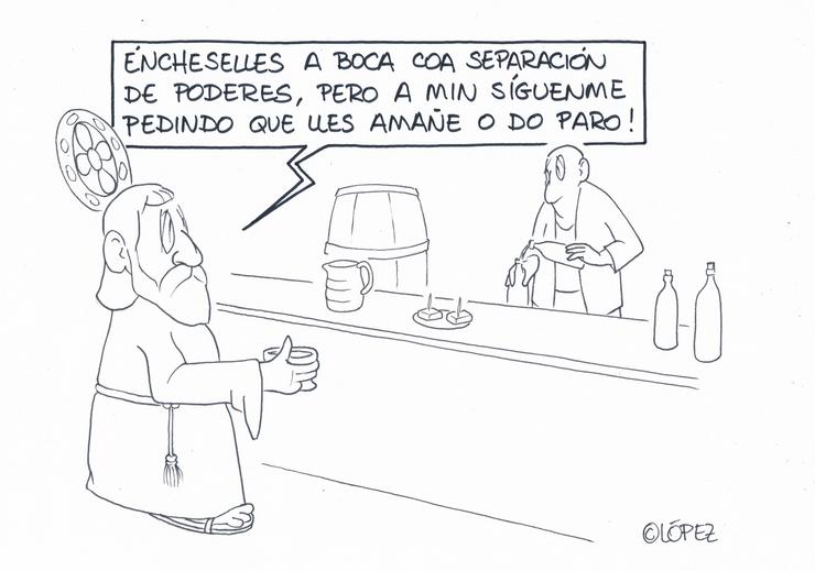 A Viñeta de López - Ofrendas ao Apóstolo  - Separación de Poderes