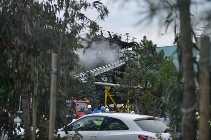 Incendio na fábrica Ence en Pontevedra. Jesús Fernández - Europa Press 