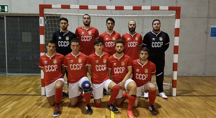 O equipo Union Sovietica de futsal, que participa na Liga de Compostela. 