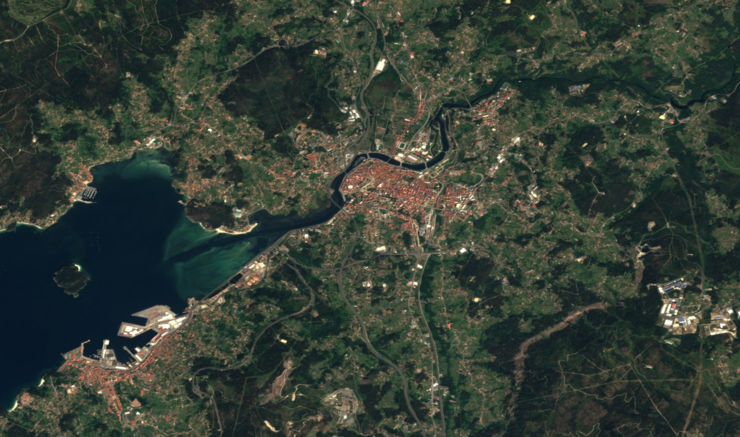 Imaxe de satélite de Pontevedra 