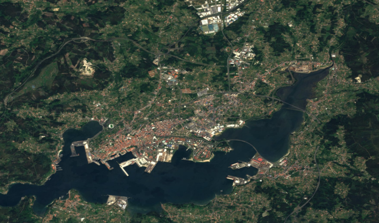 Imaxe de satélite de Ferrol 