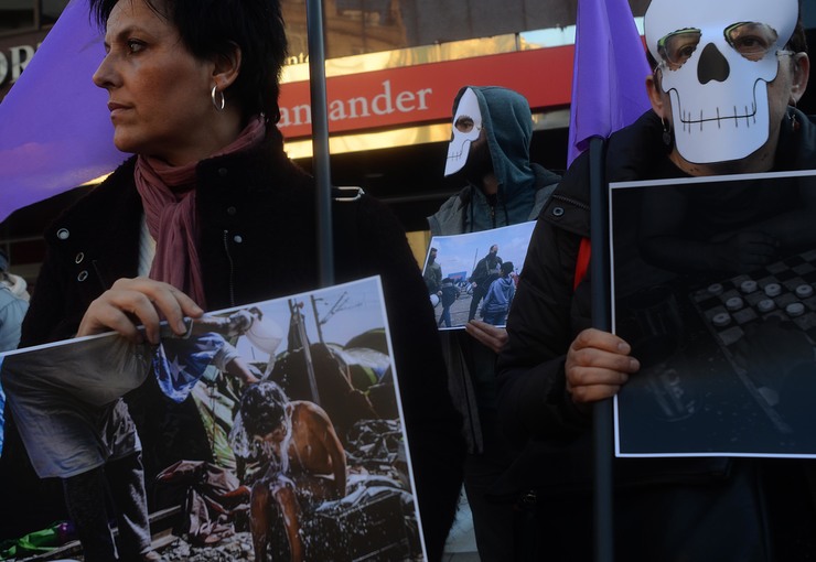 Momento da manifestación en Vigo a prol dos refuxiados