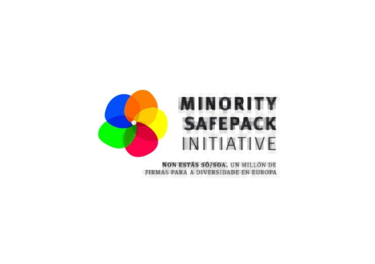 Logotipo en galego da iniciativa Minority Safepack para a defensa das nacións e linguas minoritarias de Europa.