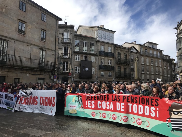 Pensionistas protestan en Santiago de Compostela