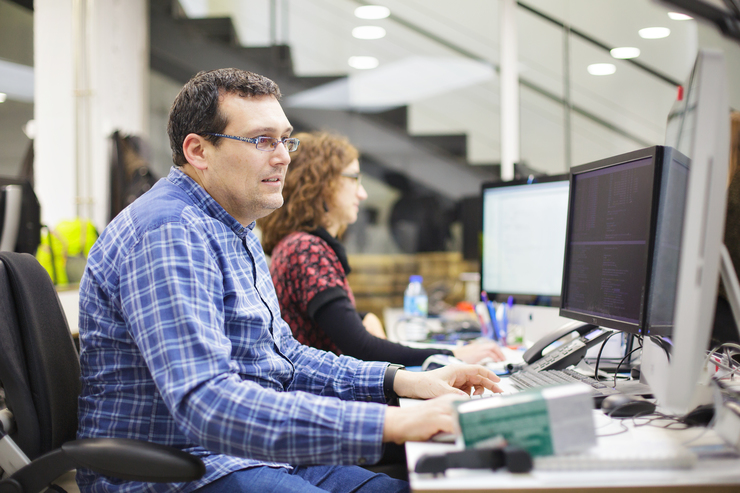 Algúns dos traballadores de Dinahosting 