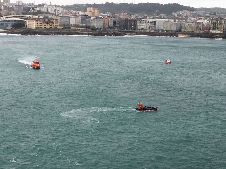 Embarcacións na zona de Riazor, na Coruña 