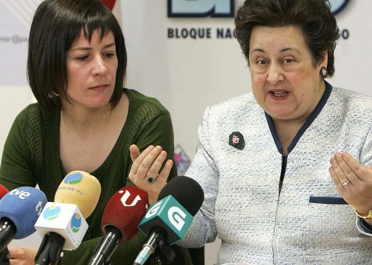 Ana Pontón e Pilar García Negro nunha rolda de Prensa 